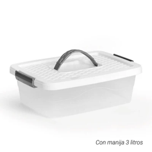 Caja Organizadora Con Manija 3lt Blanco