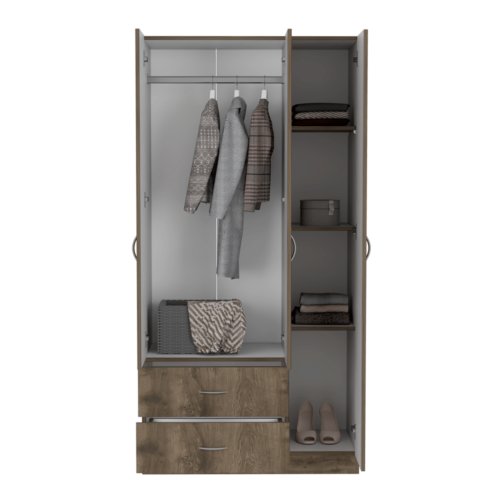 Closet América, Humo, con dos cajones y amplios espacios para guardar ropa  ZF - Distrihogar