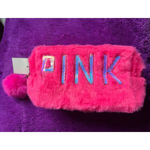 Cosmetiquera Cuadrada en peluche PINK