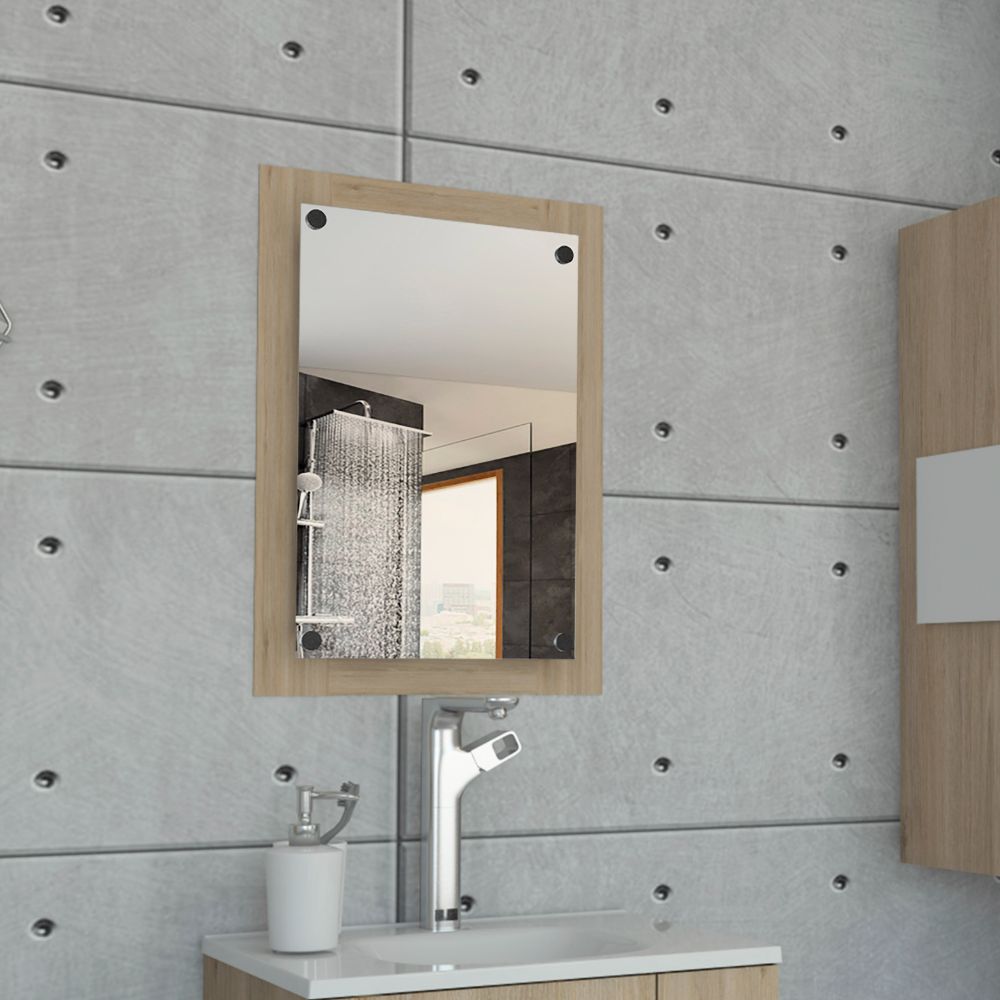 Juego de baño Woodkings 5 piezas. Muebles de baño Detroit diseño industrial  rústico mueble bajo mueble de pared espejo con estante mueble alto cómoda -   España