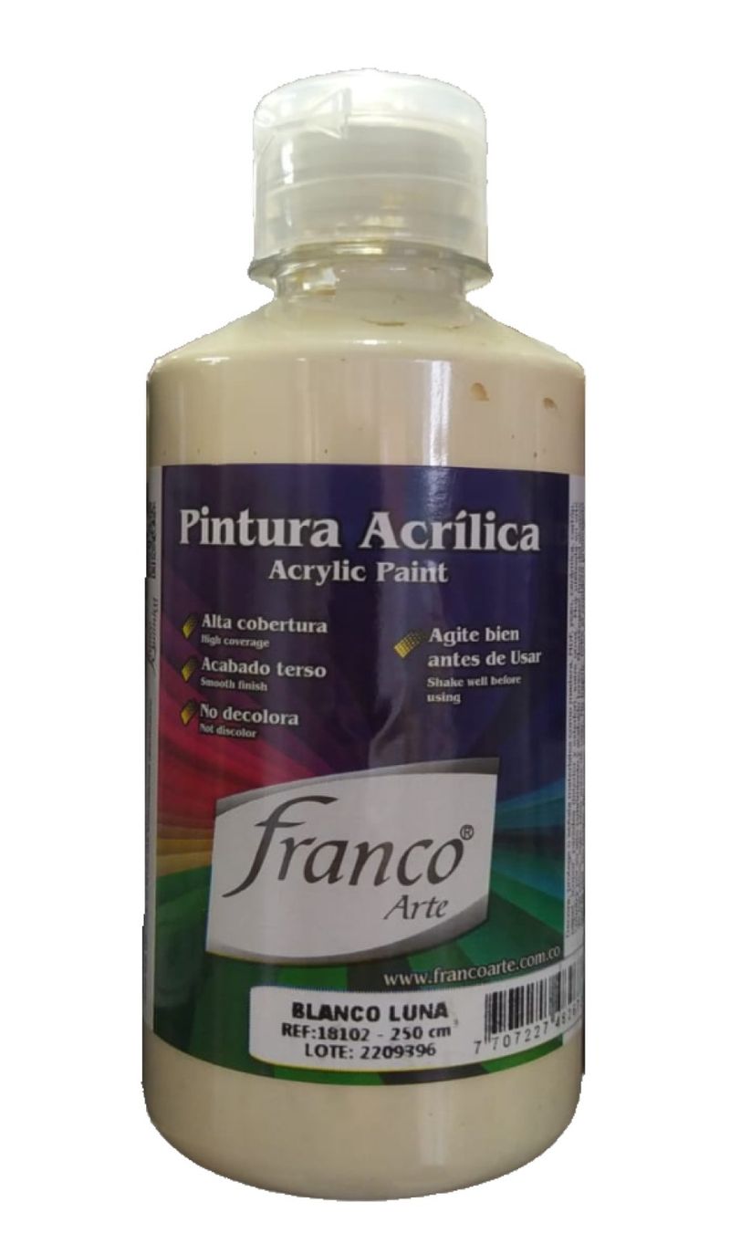 Pintura acrílica al frío Franco Arte 60 ml Blanco Luna