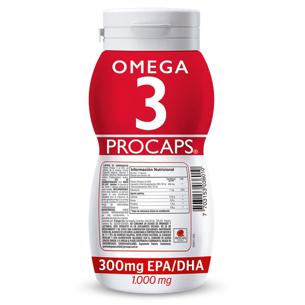Omega 3 Procaps 300Mg Epa/Dha X 30 Capsulas Muy Bacano