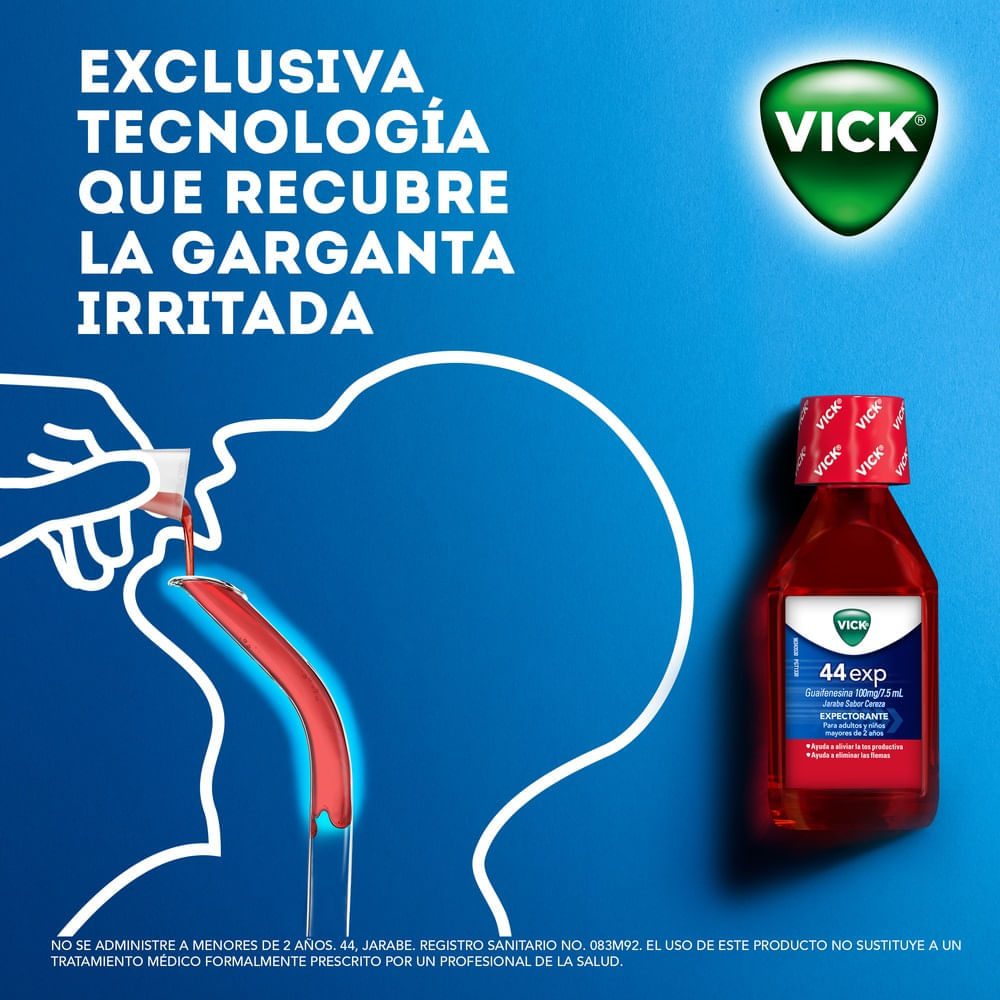 Jarabe Vick Adultos Y Niños 44 Exp Expectorante Cereza Frasco X