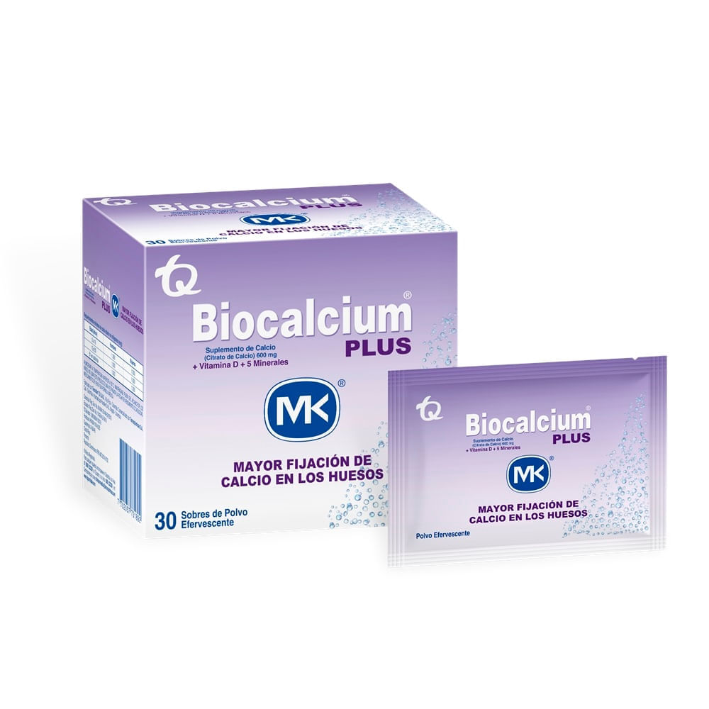 Biocalcium Plus Caja X 30 Sobres De Polvo Efervecentes - Muy Bacano