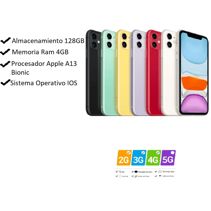 Iphone 11 128 Gb Negro Reacondicionado - Grado Excelente ( A+ ) +