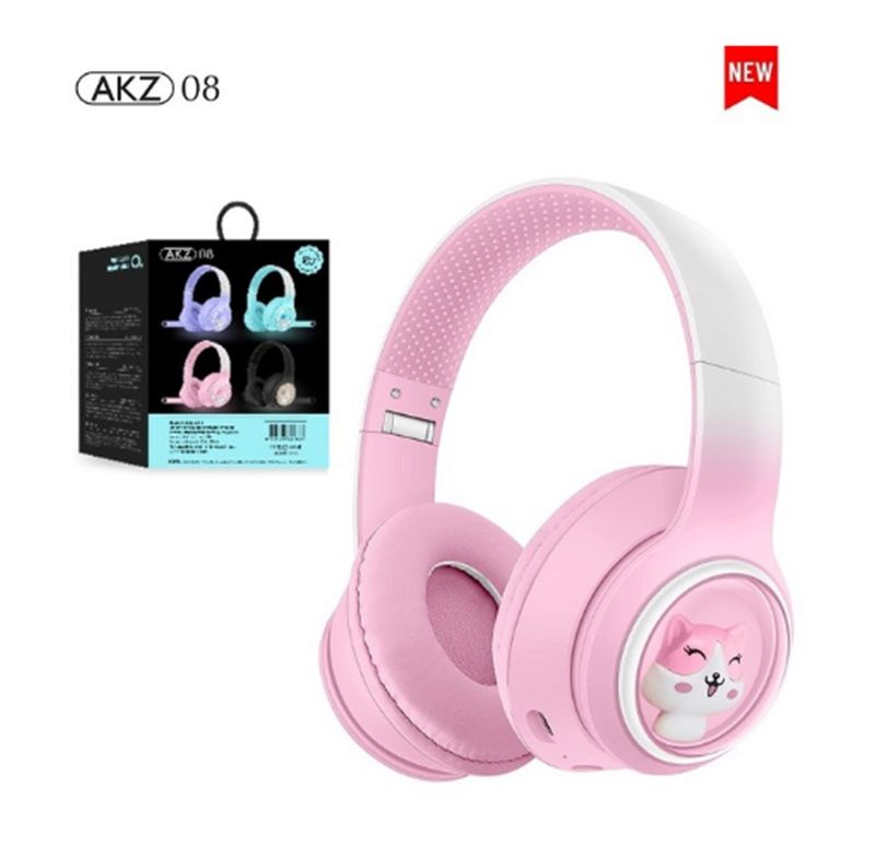 Auriculares Bluetooth Gato Inalambricos Rosa AKZ 08 Muy Bacano