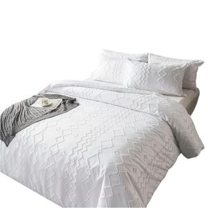 Duvet Tufted Blanco Con rombos en relieve